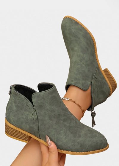 Essential Leather Ankle Boots with Block Heel
